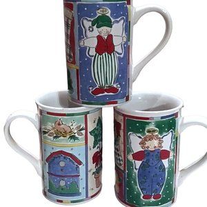 Christmas Holiday Mugs, Coffee Cups Mugs by Alecia Keen, KIC Patchwork Christmas